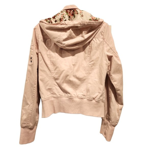 Pink cargo utility jacket with floral print - Picture 5 of 5